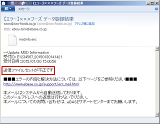 FAQ | データ送信後、「送信ファイルセットが不正です」との